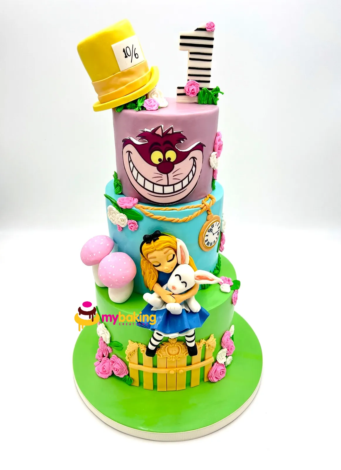Custom Alice in Wonderland themed sculpted cake Bay Area bakery